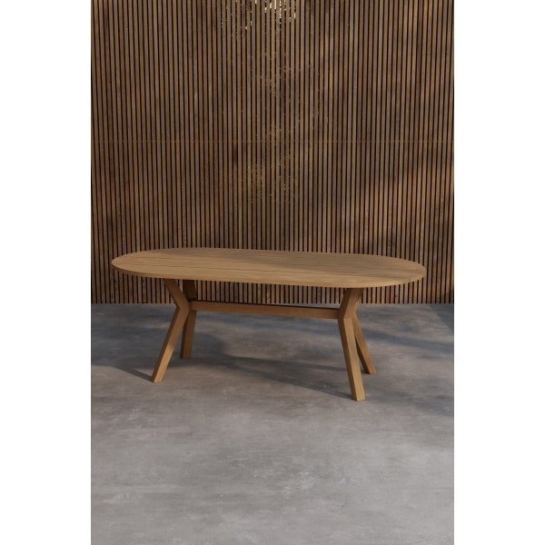 Nohr Ovale Tuintafel Amberia Teakhout, 200 x 100cm - Naturel - Ovaal