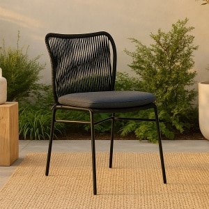 Nohr Tuinstoel 'Malek' Stapelbaar, kleur Zwart