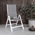 Nohr Verstelbare Tuinstoel 'Candise' kleur Wit/Grijs