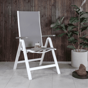 Nohr Verstelbare Tuinstoel 'Candise' kleur Wit/Grijs