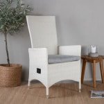 Nohr Verstelbare Tuinstoel 'Davinia' Wicker, kleur Wit