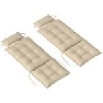 Outsunny 2-delige set waterafstotende ligbedkussens tuinligbedkussen 50x116x5 cm, Beige