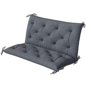 Outsunny Bankkussen Grijs Tuinbank Hollywoodschommel Oxford Stof Vlamvertragend 8cm Dik 6 Bevestigingsbandjes 98x100cm Weerbestendig | Aosom.nl