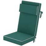 Outsunny Zitkussen 120 x 47 x 9,5 cm Waterafstotend met Banden, Hoofdsteun, UPF50+ Groen