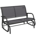 Outsunny schommelbank, comfortabel en duurzaam, weerbestendig, perfect voor tuin en balkon, 120 x 70 x 88 cm, grijs | Aosom.nl