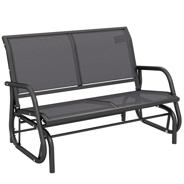 Outsunny schommelbank, comfortabel en duurzaam, weerbestendig, perfect voor tuin en balkon, 120 x 70 x 88 cm, grijs | Aosom.nl