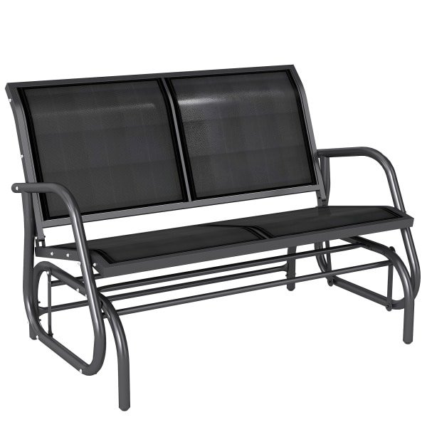 Outsunny schommelbank, comfortabele tuinschommel, weerbestendig met metalen frame, voor 2 personen, 150 x 100 x 150 cm, grijs | Aosom.nl
