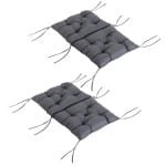 Outsunny set van 2 tuinkussens, comfortabel voor lage rugleuning, waterafstotend, perfect voor buiten, 40 x 40 x 5 cm, grijs | Aosom.nl