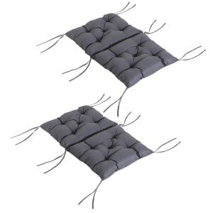 Outsunny set van 2 tuinkussens, comfortabel voor lage rugleuning, waterafstotend, perfect voor buiten, 40 x 40 x 5 cm, grijs | Aosom.nl