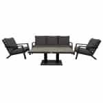 Qopps Atlanta loungeset 3zits 2 loungestoelen met Gooks up down tuintafel