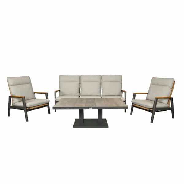 Qopps Yvori loungeset met Camos up down tuintafel