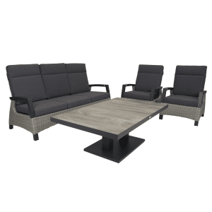 Qopps loungeset 3-zits bank met 2 stoelen Orlon tafel Camos