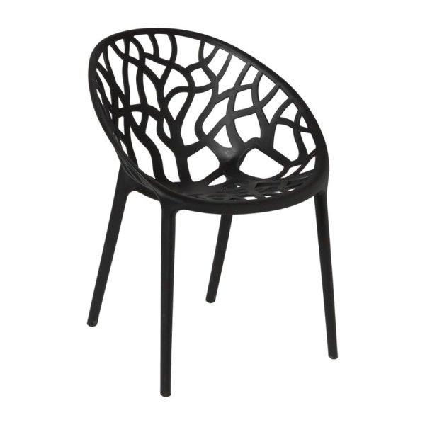 Stapelbare tuinstoel Palma - zwart - 78.5x58x59.5 cm