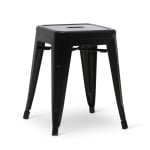 Stapelkruk Hamburg metalen kruk Zwart