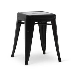 Stapelkruk Hamburg metalen kruk Zwart