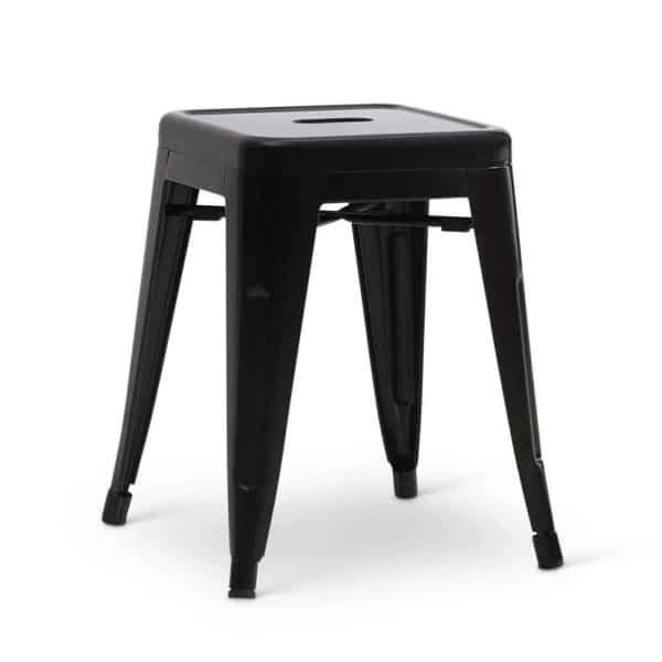 Stapelkruk Hamburg metalen kruk Zwart