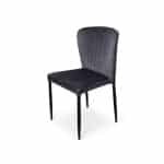 Stapelstoel Brooklyn metalen frame zitting velours Antraciet