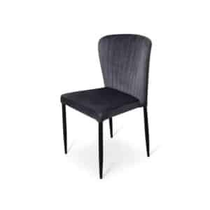 Stapelstoel Brooklyn metalen frame zitting velours Antraciet