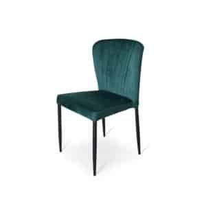 Stapelstoel Brooklyn metalen frame zitting velours Groen
