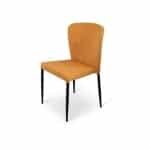 Stapelstoel Brooklyn metalen frame zitting velours Okergeel