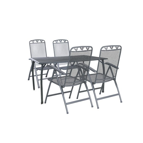 Greemotion Tuinset Toulouse (Tafel + 4 klapstoelen, 140 x 74 x 90 cm)