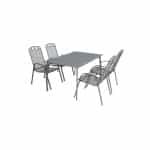 Greemotion Tuinset Toulouse (Tafel + 4 stapelstoelen, 140 x 74 x 90 cm)