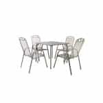 Greemotion Tuinset Toulouse (Tafel + 4 stapelstoelen, 90 x 74 x 90 cm)