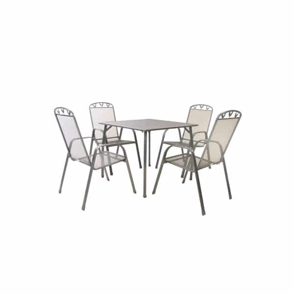 Greemotion Tuinset Toulouse (Tafel + 4 stapelstoelen, 90 x 74 x 90 cm)