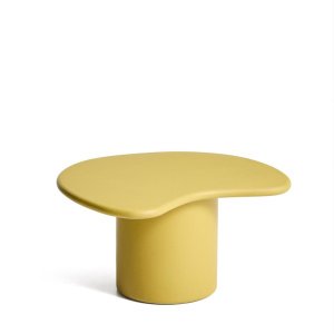 Kave Home Organische Salontafel 'Macarella' Beton, 83 x 77cm, kleur Mosterdgeel