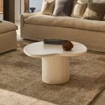 Kave Home Organische Salontafel 'Macarella' Cement, 83 x 77cm, kleur Wit