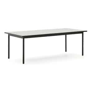 Kave Home Outdoor Eettafel 'Maurina' Cement en staal, 223 x 101cm, kleur Wit