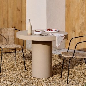 Kave Home Ronde Bistrotafel 'Aiguablava' Beton, 90cm, kleur Beige
