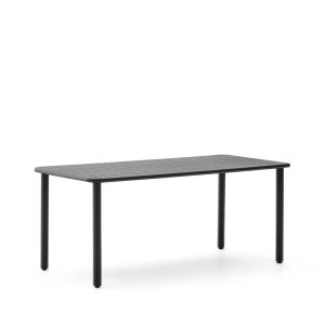 Kave Home Tuintafel 'Brai' Staal, 180 x 90cm, kleur Donkergrijs