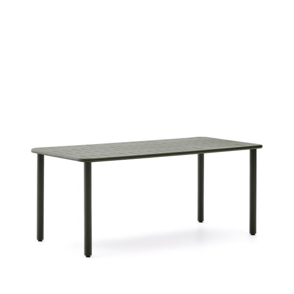 Kave Home Tuintafel 'Brai' Staal, 180 x 90cm, kleur Donkergroen