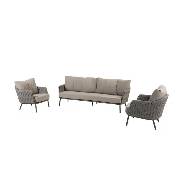 Loungeset Cannes Terre Set 3 delig 3 zits 4SO Lounge Bank Stoelen Buiten Tuin 4 Seasons Outdoor