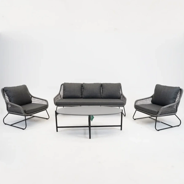Loungeset Portofino 4-delig antraciet