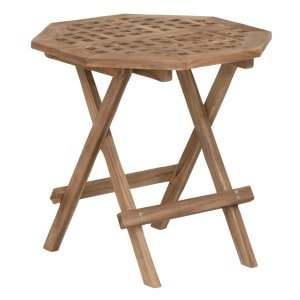 MUST Living Inklapbare Bijzettafel Owen Teakhout, 50 x 50cm - Naturel