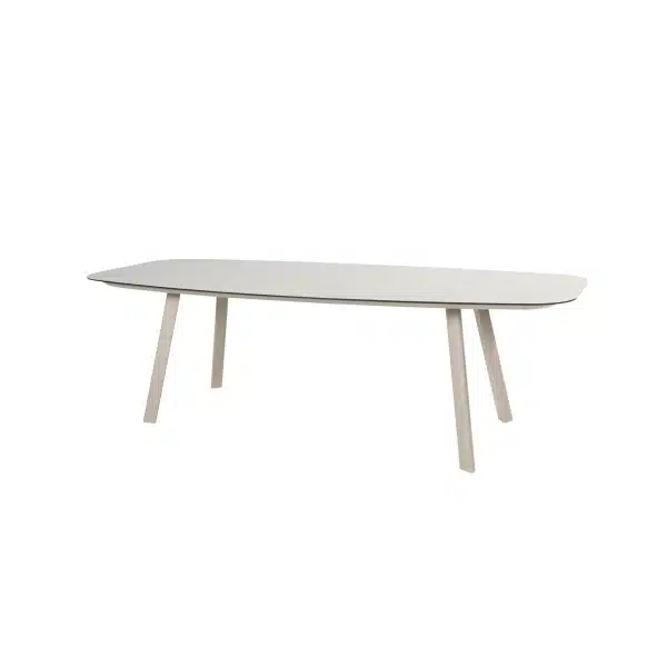 Manolo eettafel latte met geprint keramiek tafelblad 240 x 103 cm.