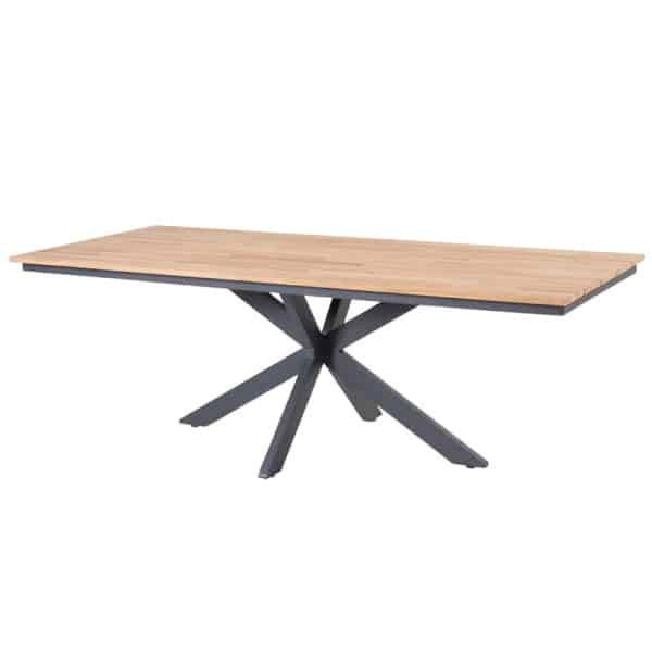 Minerva tafelframe Antracite met tafelblad Teak 220 x 95 cm 4SO - 4so