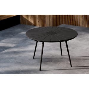 Nohr Ronde Tuintafel 'Perlita' 120cm, kleur Zwart