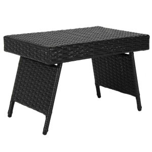 Opklapbare Salontafel Outdoor Bijzettafel met PVC Top 60 x 40 x 40 cm Zwart