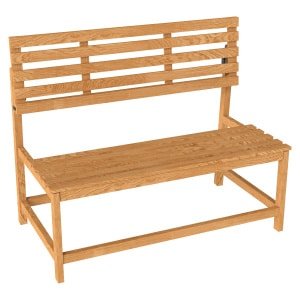 Outsunny 2-zits Tuinbank van Hout, Weerbestendige Zitbank, UV-Bestendige Tuinmeubelen met Omzetbare Rugleuningen 110x61x89cm, Teak