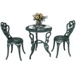 Outsunny 3-delige bistroset, duurzaam, weerbestendig, perfect voor balkon, elegant ontwerp, eenvoudig te onderhouden, antiek groen | Aosom.nl