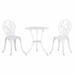 Outsunny 3-delige bistroset, weerbestendig, perfect voor buiten, inclusief tafel en 2 stoelen, compact, modern design, grijs | Aosom.nl