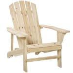 Outsunny Adirondack-stoel weersbestendige Adirondack Chair van hout Outdoor tuinstoel met hoge rugleuning armleuningen