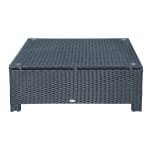 Outsunny bijzettafel, weerbestendig, stijlvolle salontafel voor tuin of balkon, lichtgewicht, 85 x 50 x 39 cm, zwart | Aosom.nl