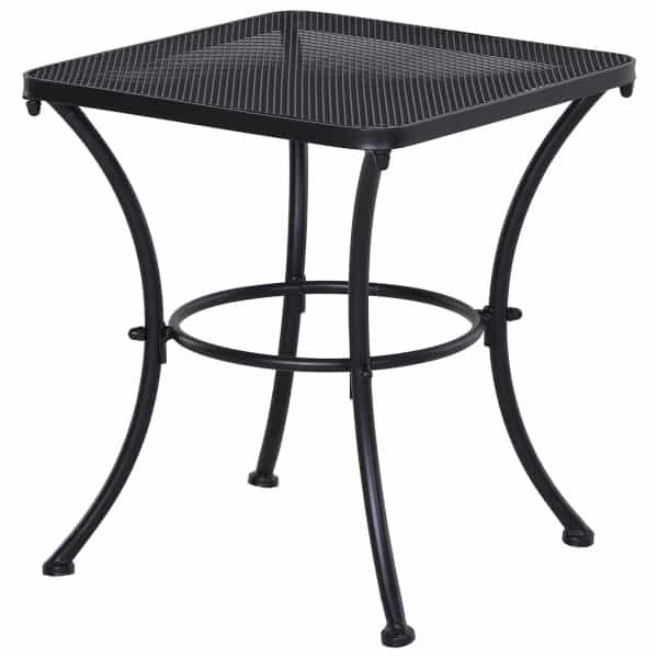 Outsunny tuin salontafel, stijlvolle bijzettafel, weerbestendig metaal, perfect voor terras, 100 x 60 x 45 cm, zwart | Aosom.nl