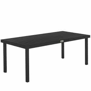 Outsunny tuinmeubelset, weerbestendige loungetafel voor buiten, duurzaam en stijlvol, 190 x 90 x 74 cm, ideaal voor elke tuin, zwart | Aosom.nl