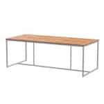 Quatro tafelframe Frost Grey met tafelblad Teak 220 x 95 cm 4SO - 4so