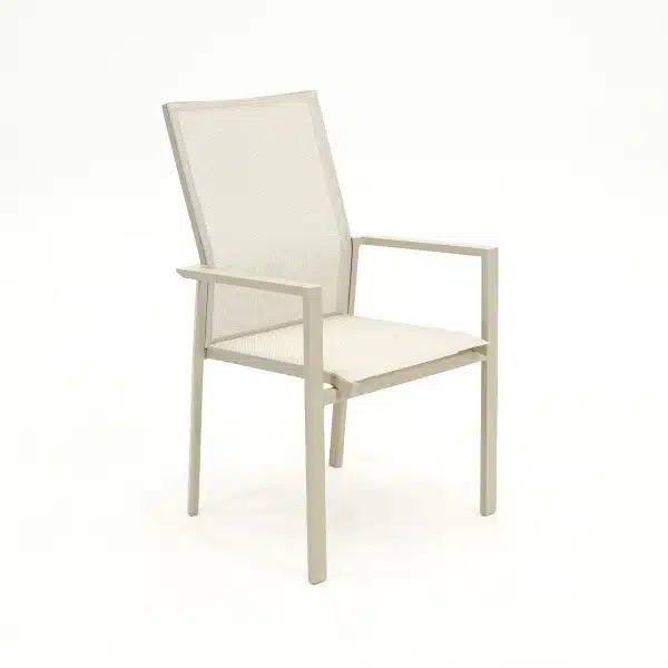 Stapelstoel Delia creme Hoge rug